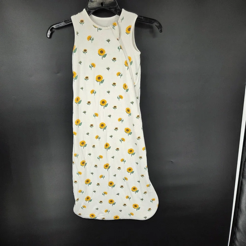Kyte Baby Sunflower Bamboo Sleep Bag 1.0 TOG Size Medium White Yellow Floral